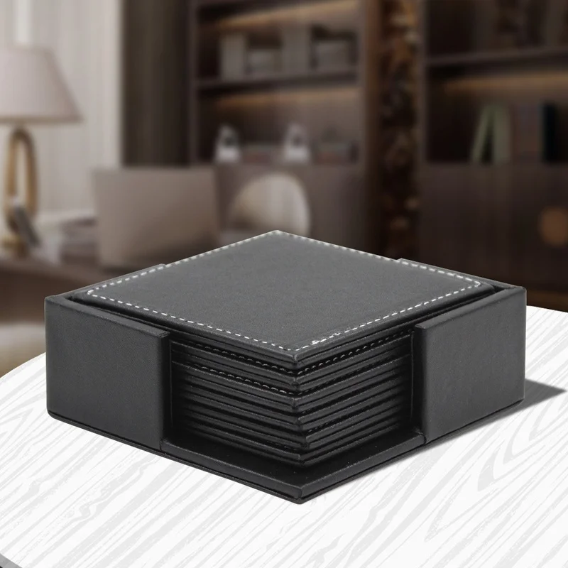 6pcs/Set Business Leather Coas - Leather Desk Pad recensione e prezzo