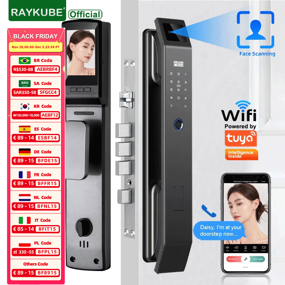 RAYKUBE DF14 Tuya WiFi 3D Face - Letter Opener Brass recensione e prezzo