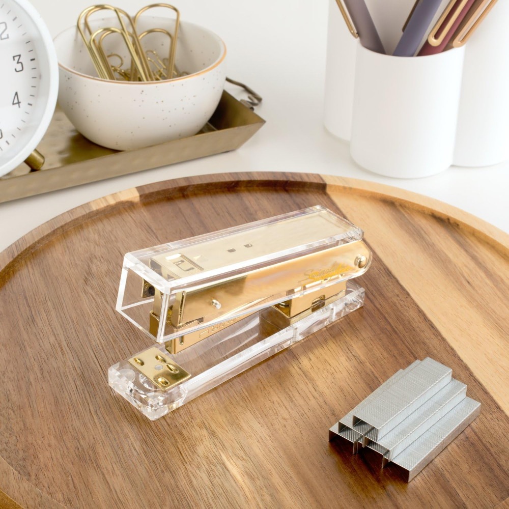 Compact Clear Acrylic Gold Sta - Stapler Half Strip recensione e prezzo