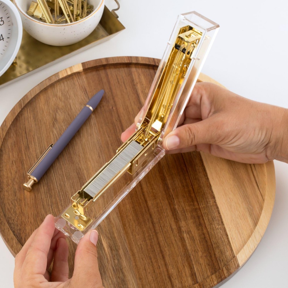 Compact Clear Acrylic Gold Sta - Stapler Half Strip recensione e prezzo