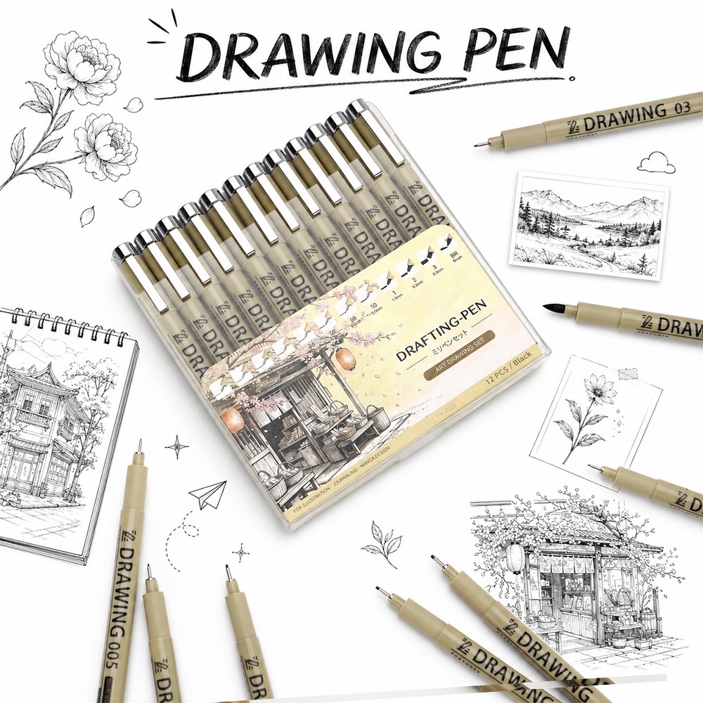 12Pcs Pigment Liner Art Marker - Correction Pen Fine recensione e prezzo