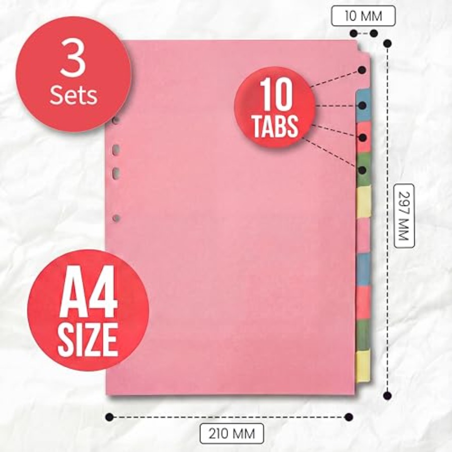 3 Pack] Binder Dividers with T - Tab Divider A4 recensione e prezzo
