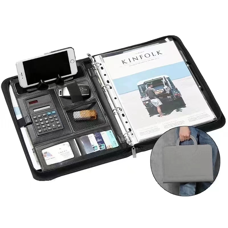 PU leather A4 zipper calculato - Binder A4 Lever recensione e prezzo