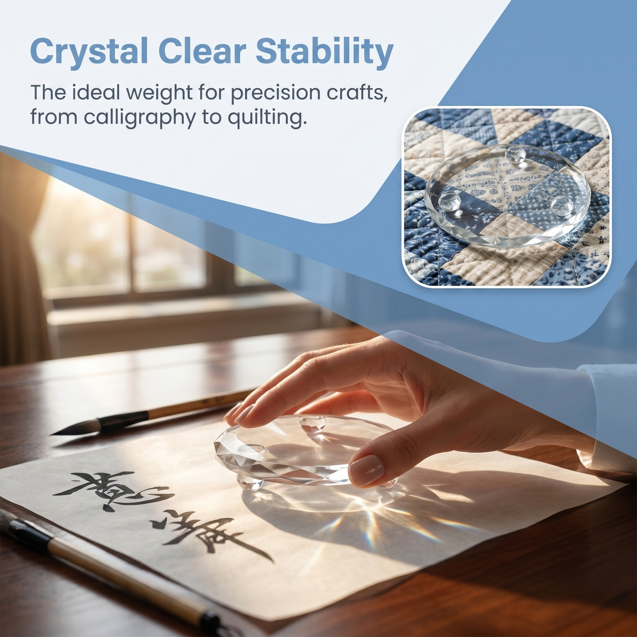 2Pcs Clear Glass Fabric Patter - Paper Weight Crystal recensione e prezzo