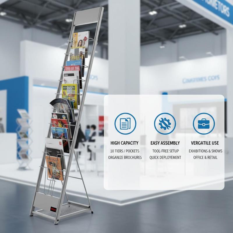 Brochure Display Rack, 10 Pock - Magazine Holder Rack recensione e prezzo