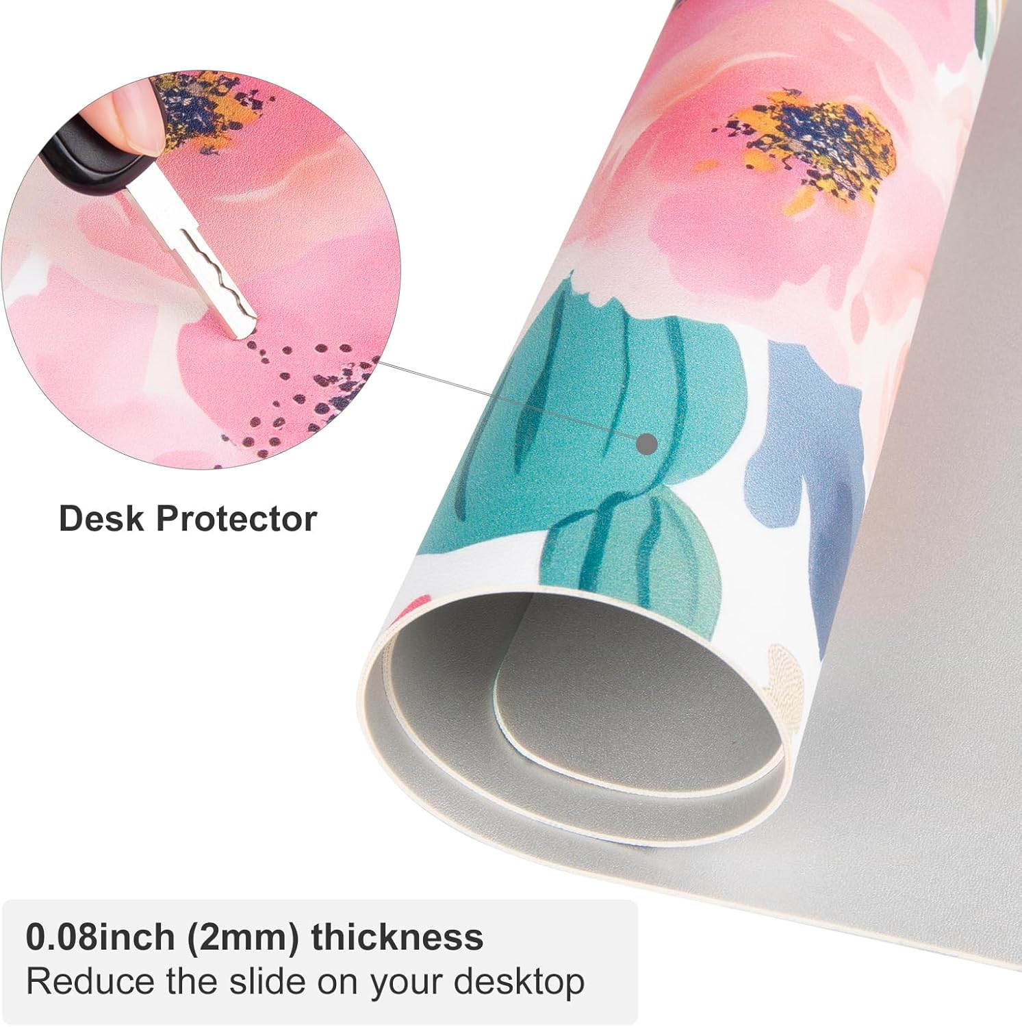 Large Mouse Pad Pink Floral De - Leather Desk Pad recensione e prezzo