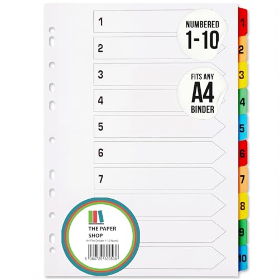 Binder Dividers with Tabs A4 1 - Tab Divider A4 recensione e prezzo