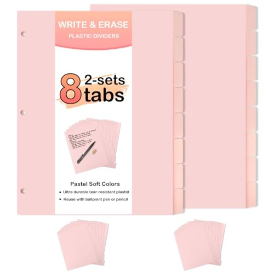 3 Ring Pink Binder Dividers wi - Tab Divider A4 recensione e prezzo