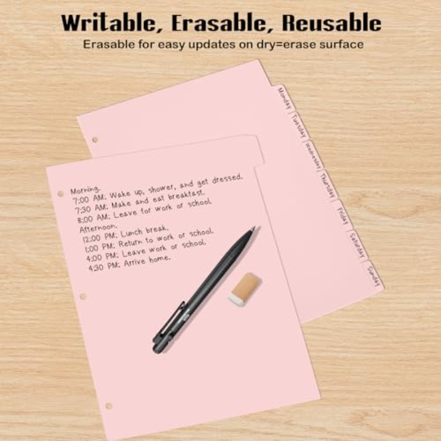 3 Ring Pink Binder Dividers wi - Tab Divider A4 recensione e prezzo